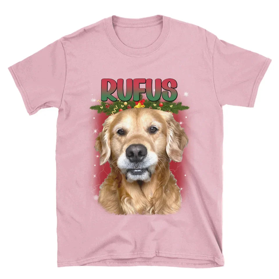 Personalized Christmas Custom Pet Photo T-Shirt