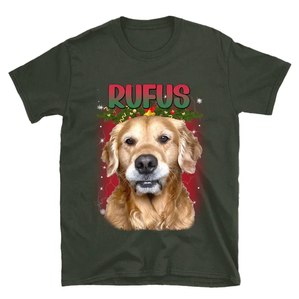 Personalized Christmas Custom Pet Photo T-Shirt