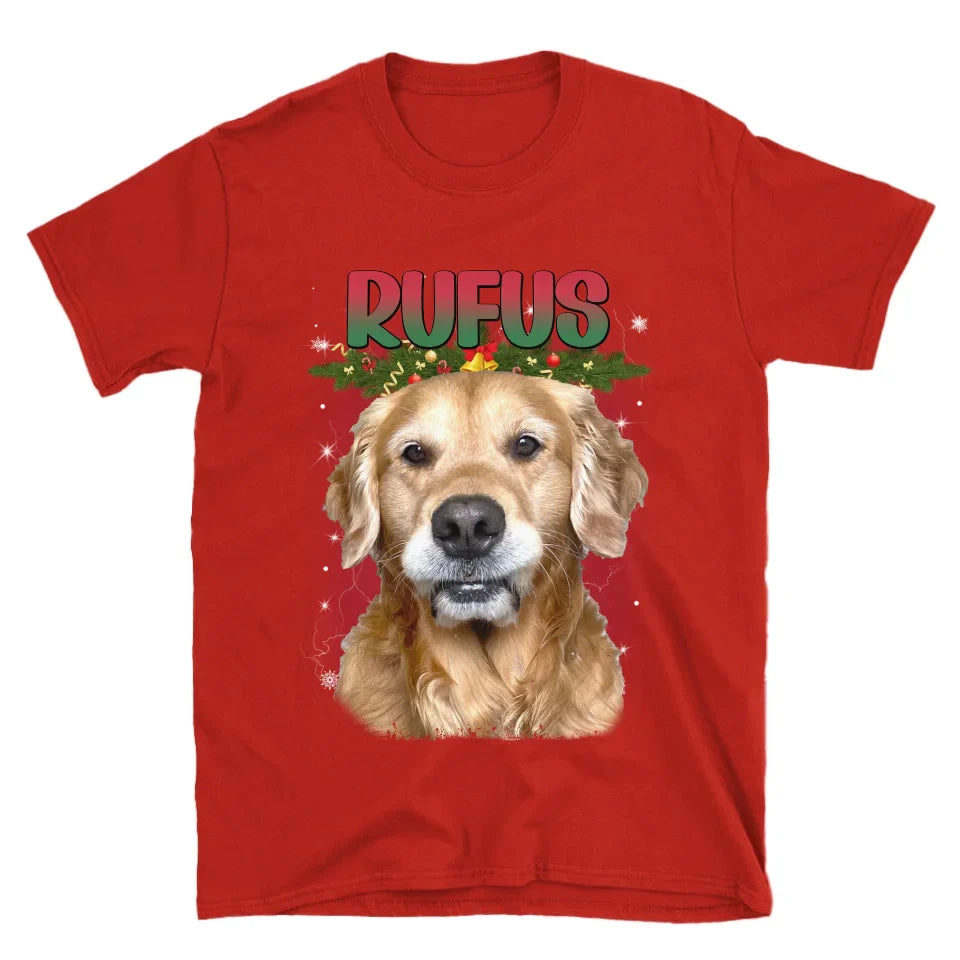 Personalized Christmas Custom Pet Photo T-Shirt