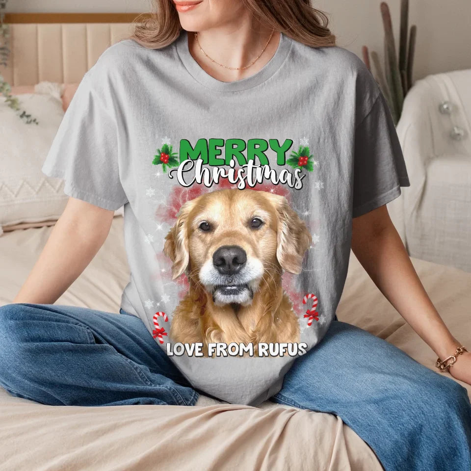 Personalized Christmas Pet Photo Upload T-Shirt