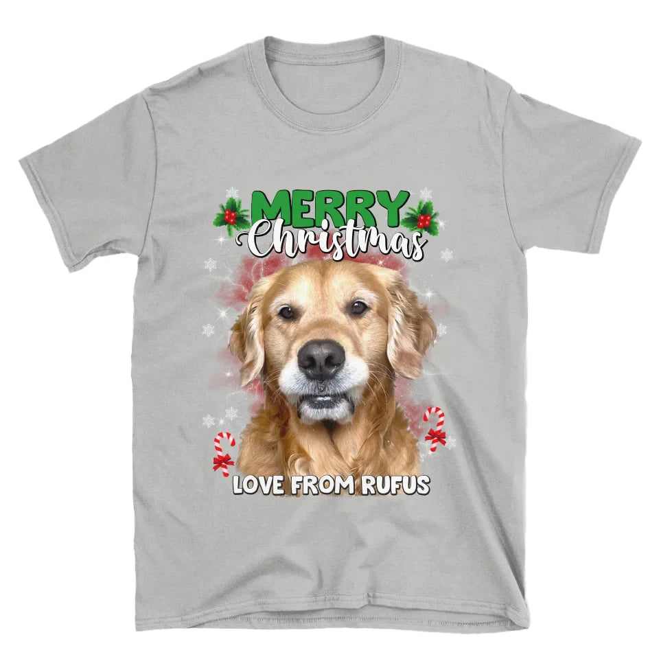 Personalized Christmas Pet Photo Upload T-Shirt