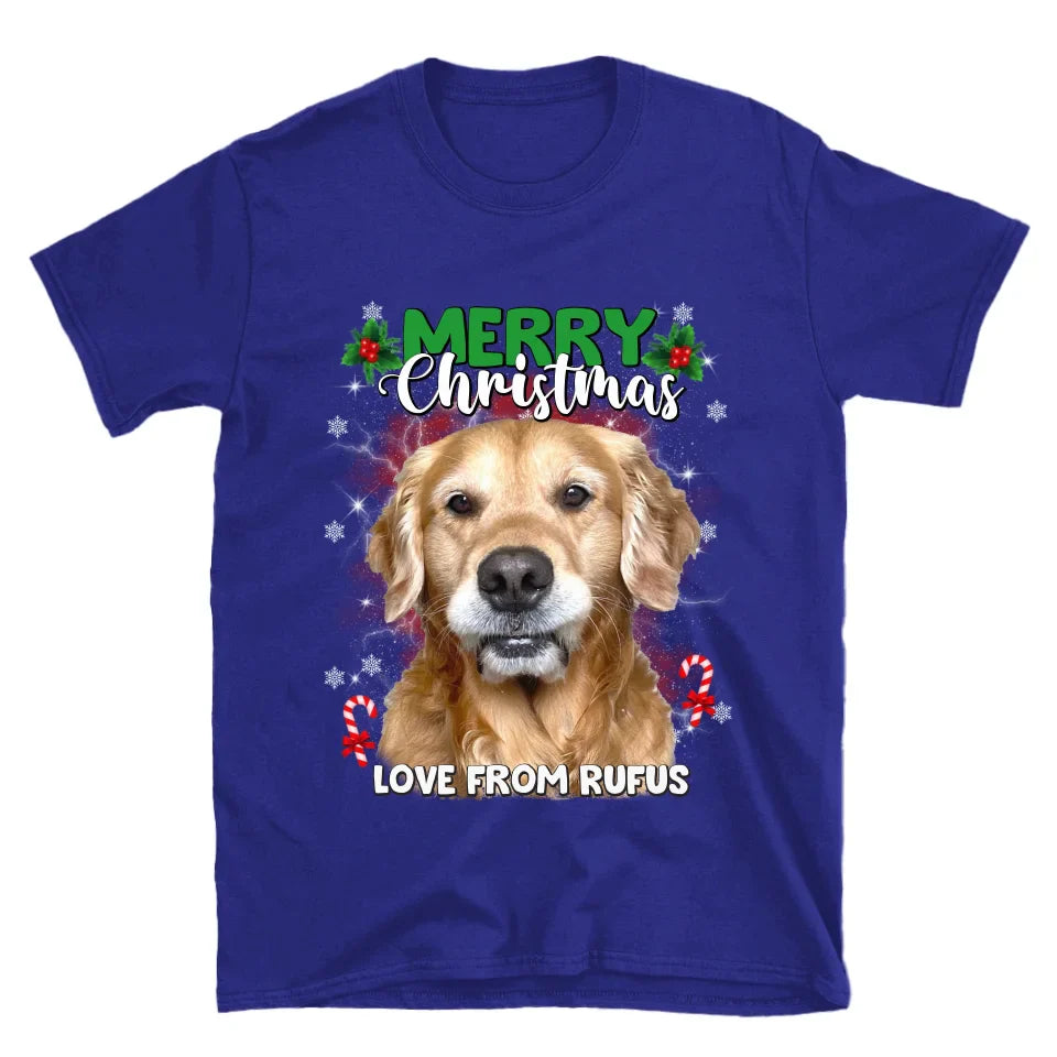 Personalized Christmas Pet Photo Upload T-Shirt