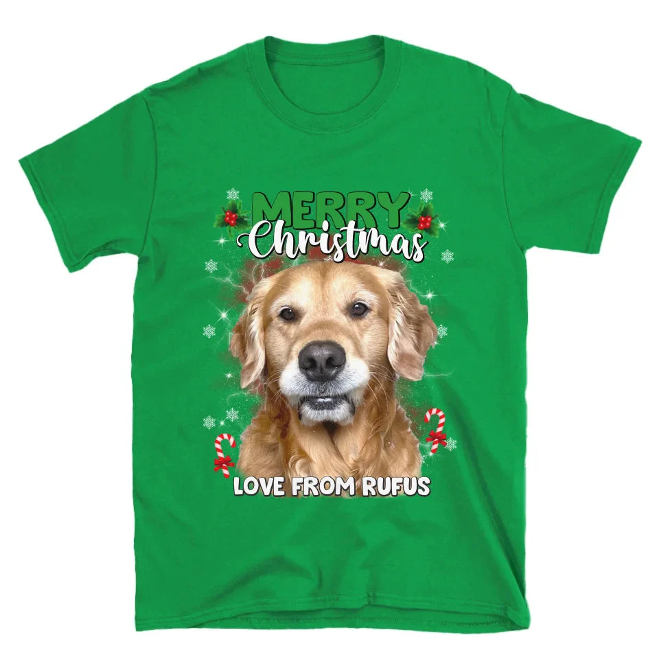 Personalized Christmas Pet Photo Upload T-Shirt