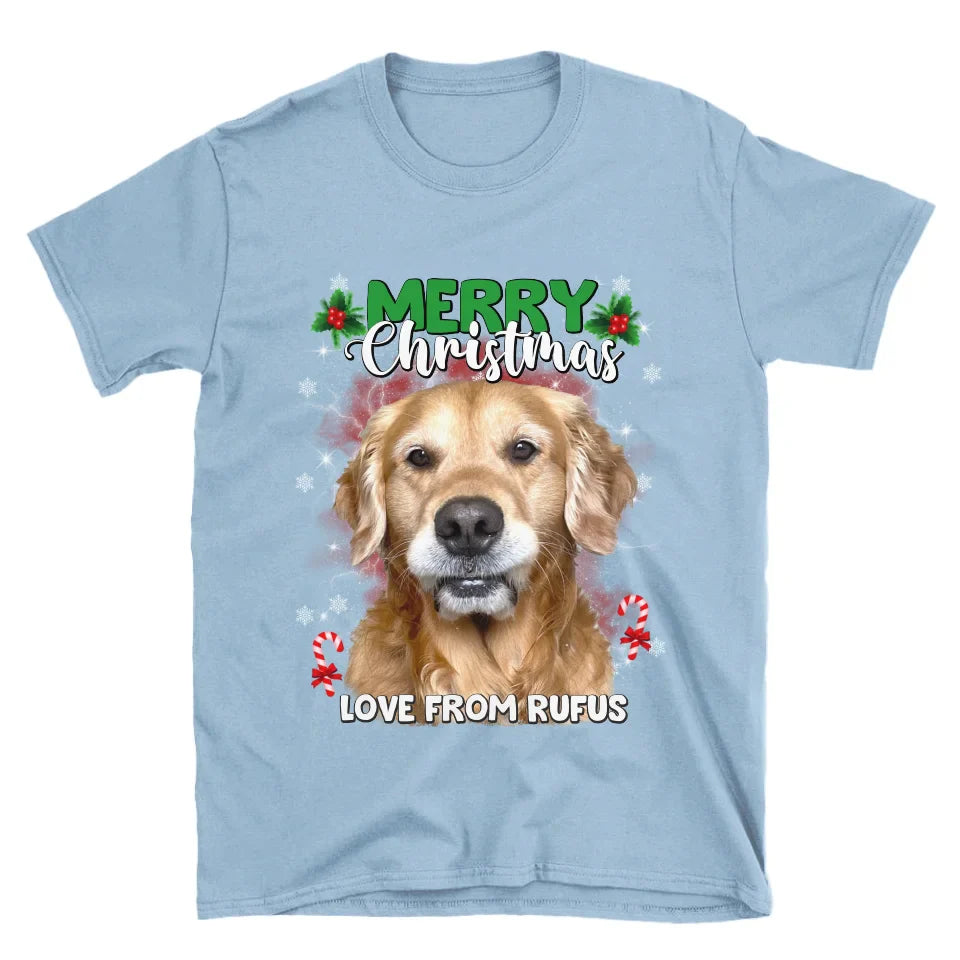 Personalized Christmas Pet Photo Upload T-Shirt
