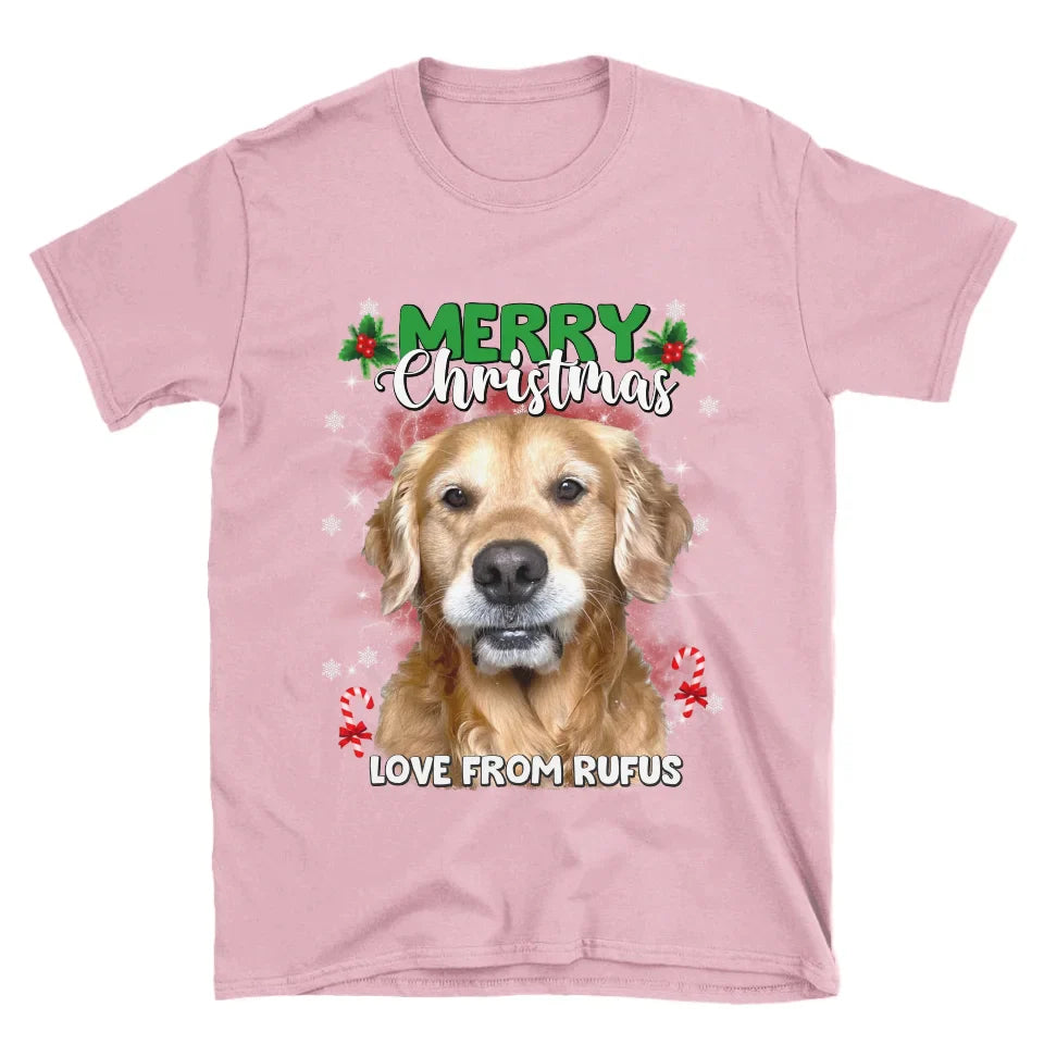 Personalized Christmas Pet Photo Upload T-Shirt