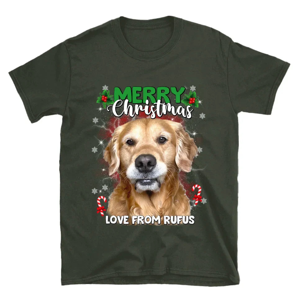 Personalized Christmas Pet Photo Upload T-Shirt