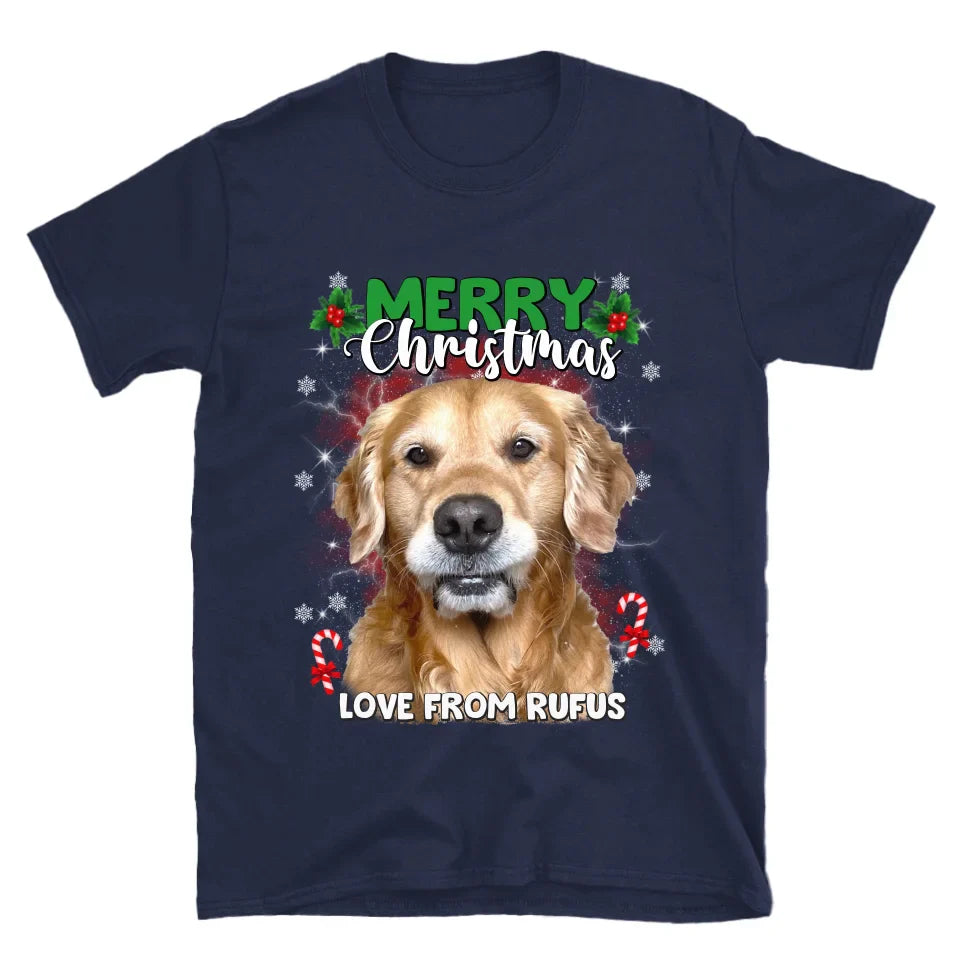 Personalized Christmas Pet Photo Upload T-Shirt