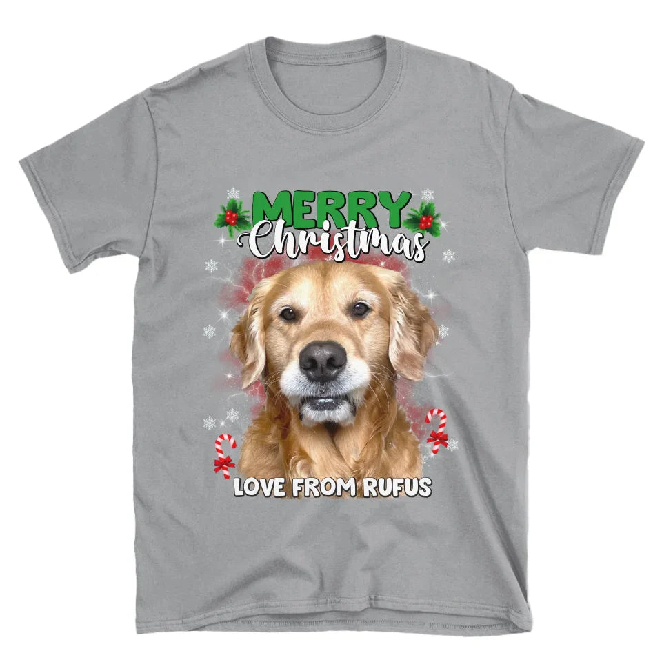 Personalized Christmas Pet Photo Upload T-Shirt