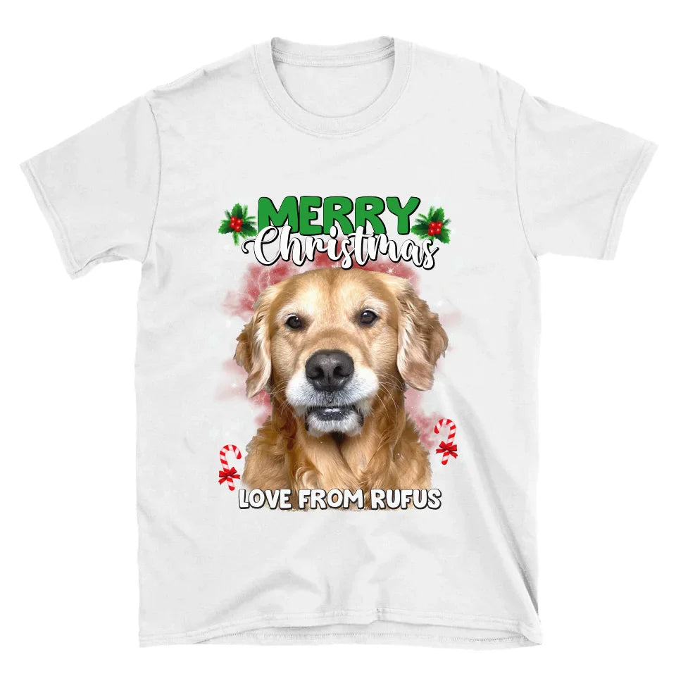 Personalized Christmas Pet Photo Upload T-Shirt