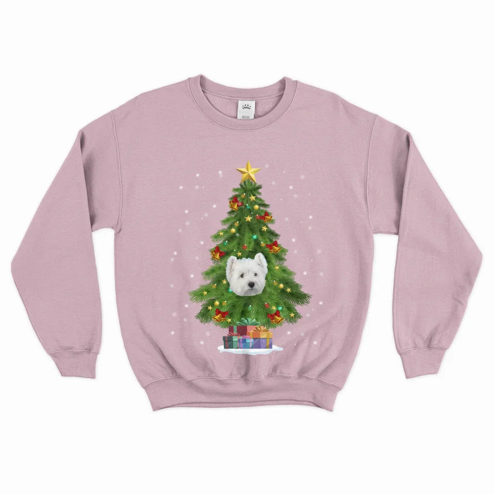 Personalized Christmas Tree Pet Face Sweatshirt