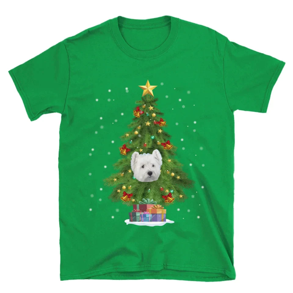Personalized Christmas Tree Photo Upload T-Shirt
