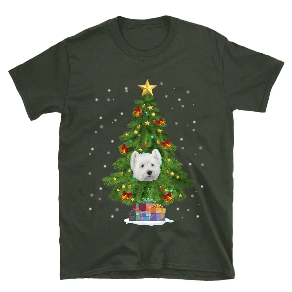 Personalized Christmas Tree Photo Upload T-Shirt