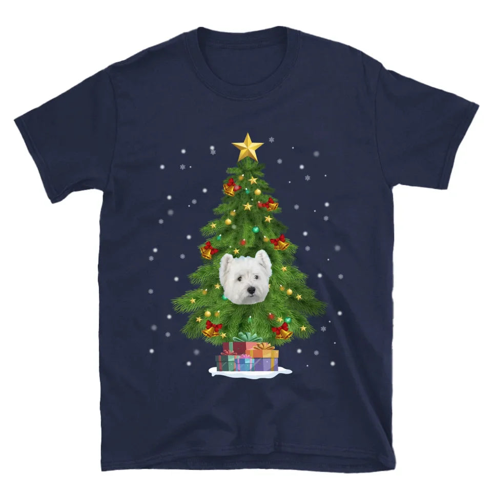 Personalized Christmas Tree Photo Upload T-Shirt