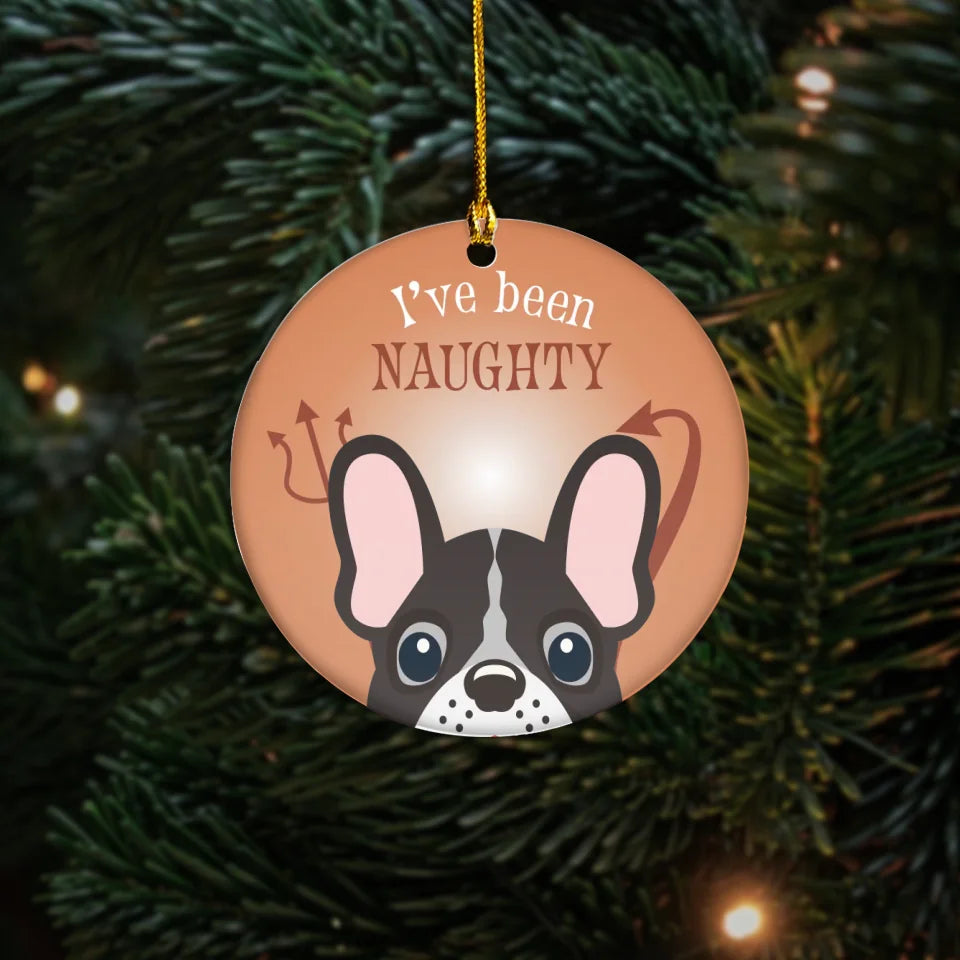 Personalized Pet Breed Naughty List Ornament