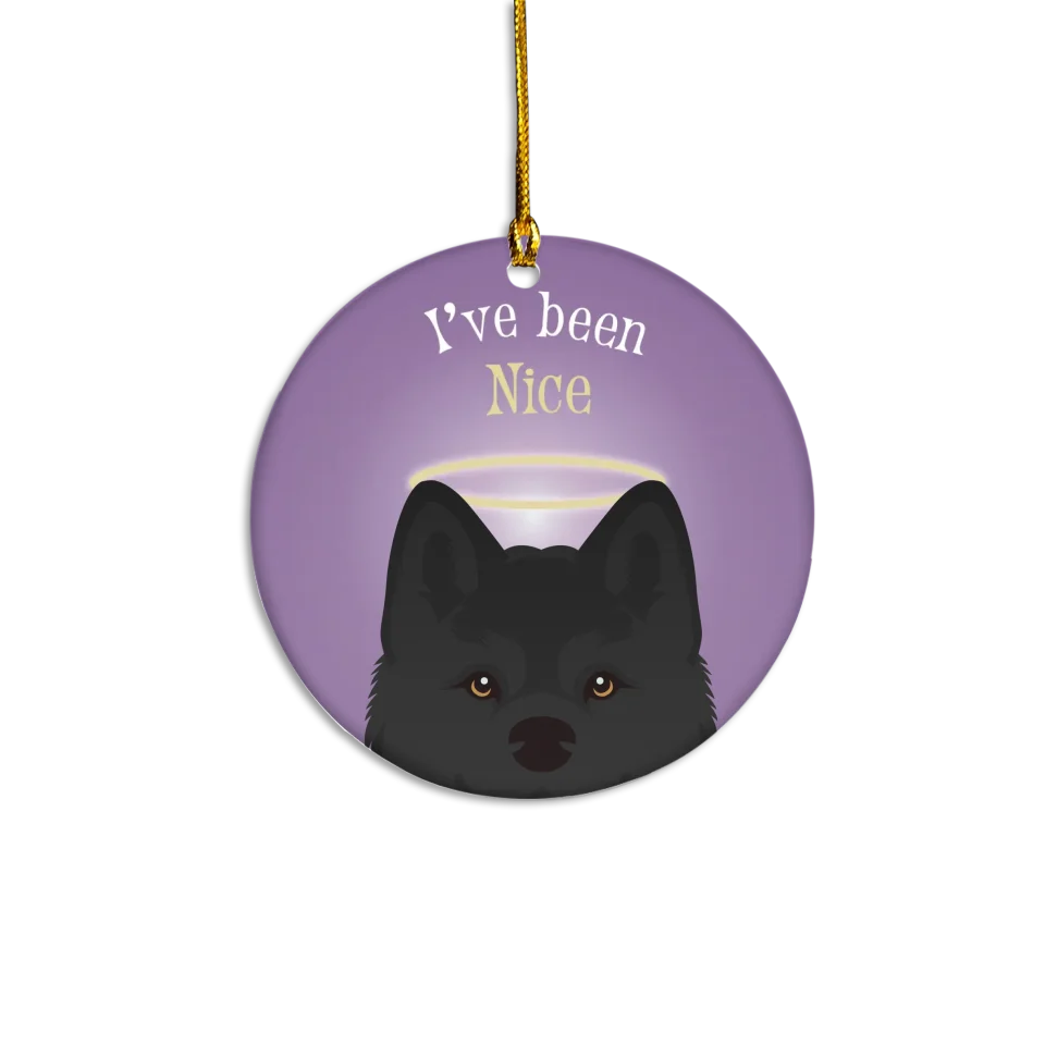 Personalized Pet Breed Nice List Ornament