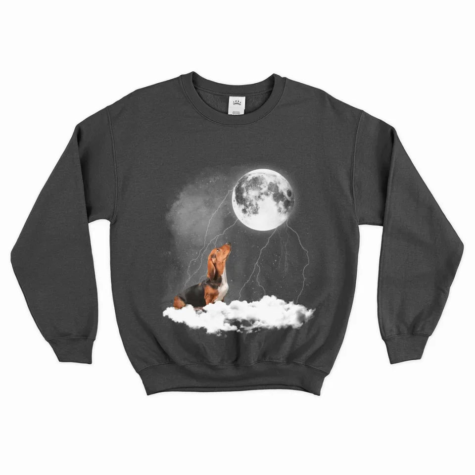 Custom Pet Photo Upload Cloudy Night Sweatshirt