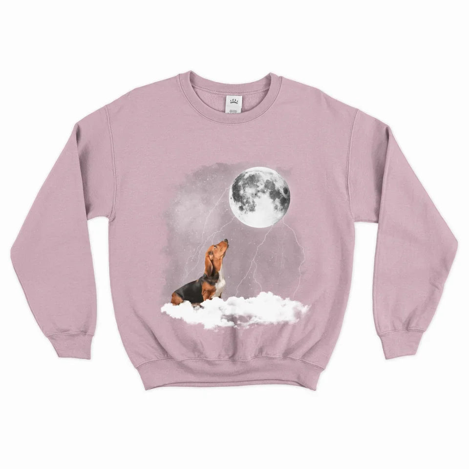 Custom Pet Photo Upload Cloudy Night Sweatshirt