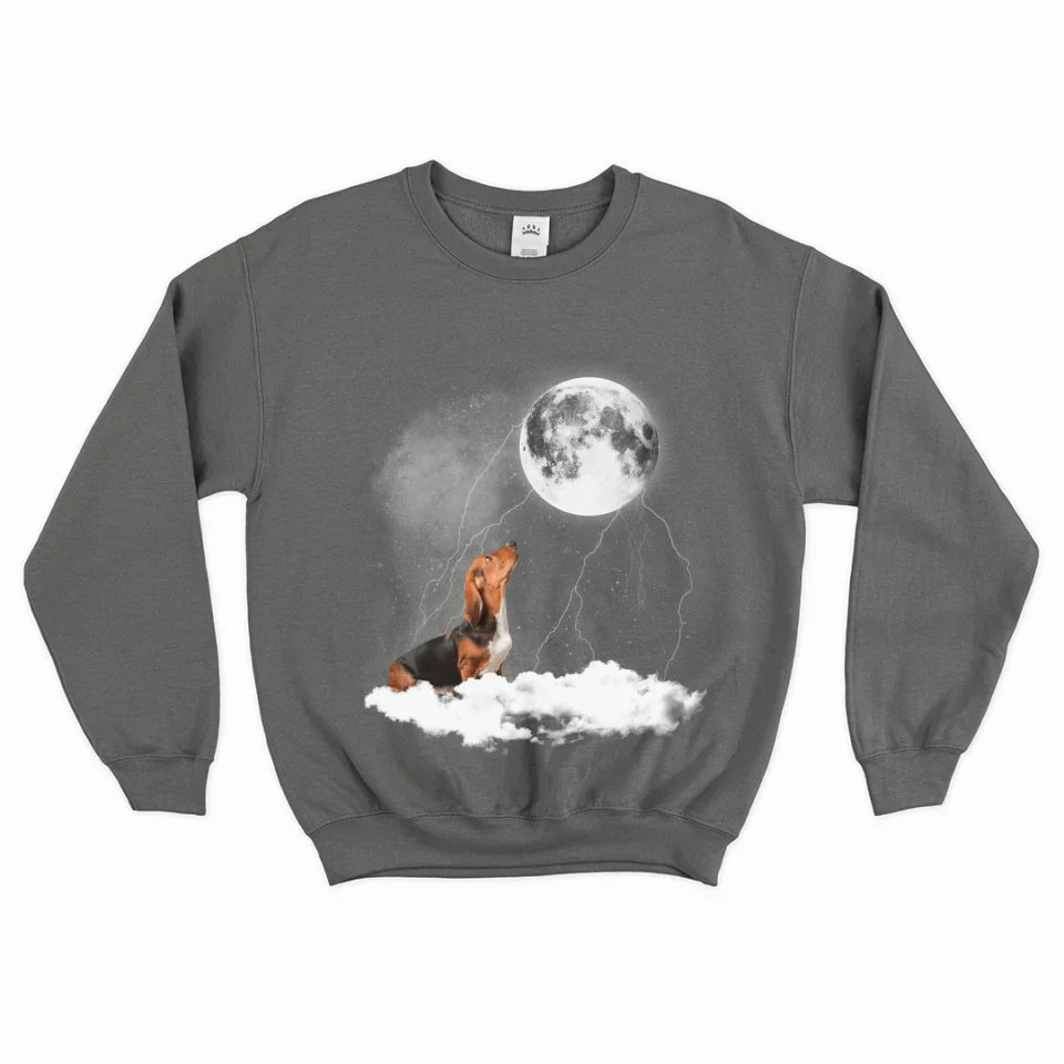 Custom Pet Photo Upload Cloudy Night Sweatshirt