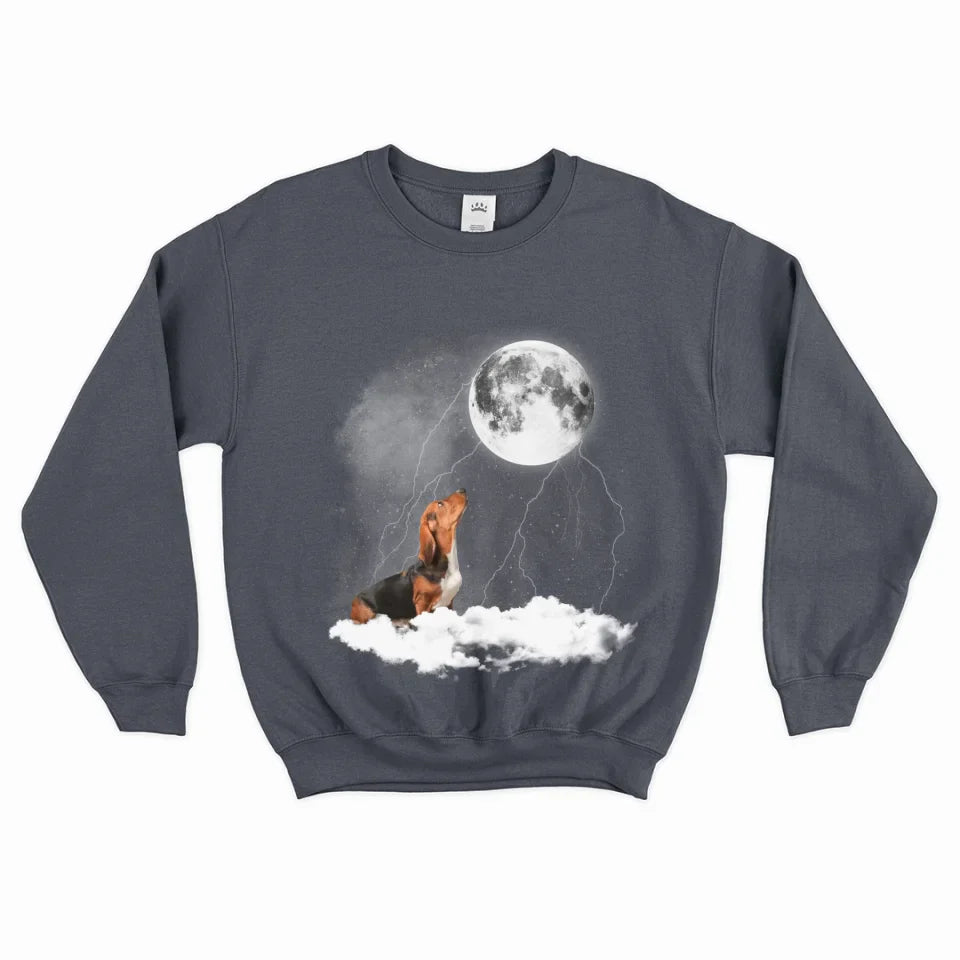 Custom Pet Photo Upload Cloudy Night Sweatshirt