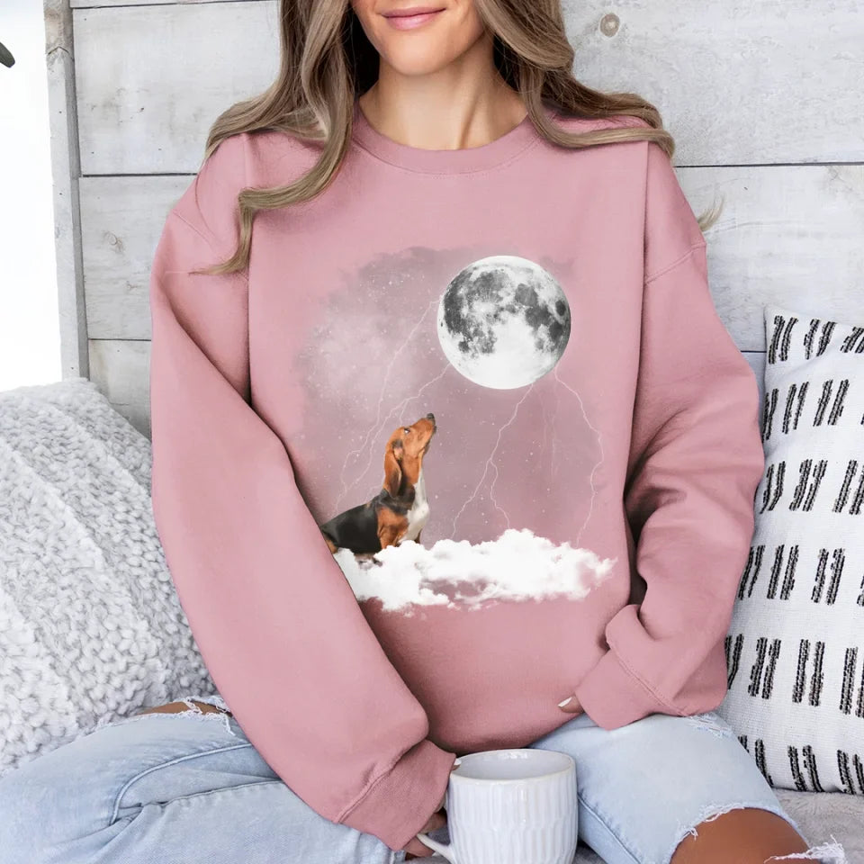 Custom Pet Photo Upload Cloudy Night Sweatshirt