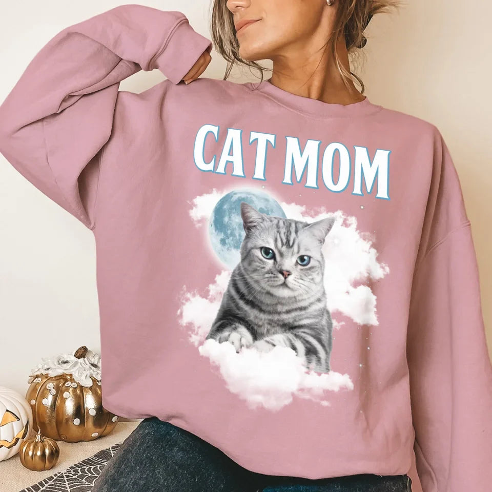 Custom Night Sky Pet Photo Upload Sweatshirt