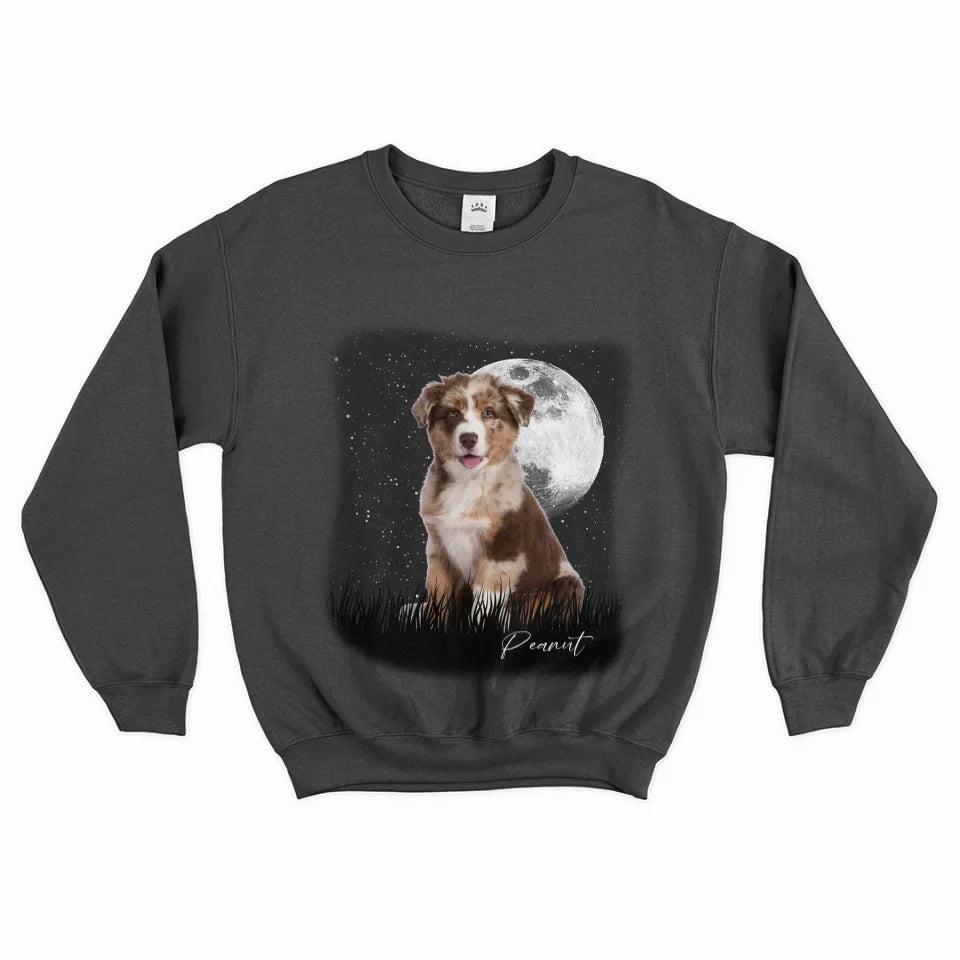 Vintage Style Full Moon Custom Pet Photo Sweatshirt
