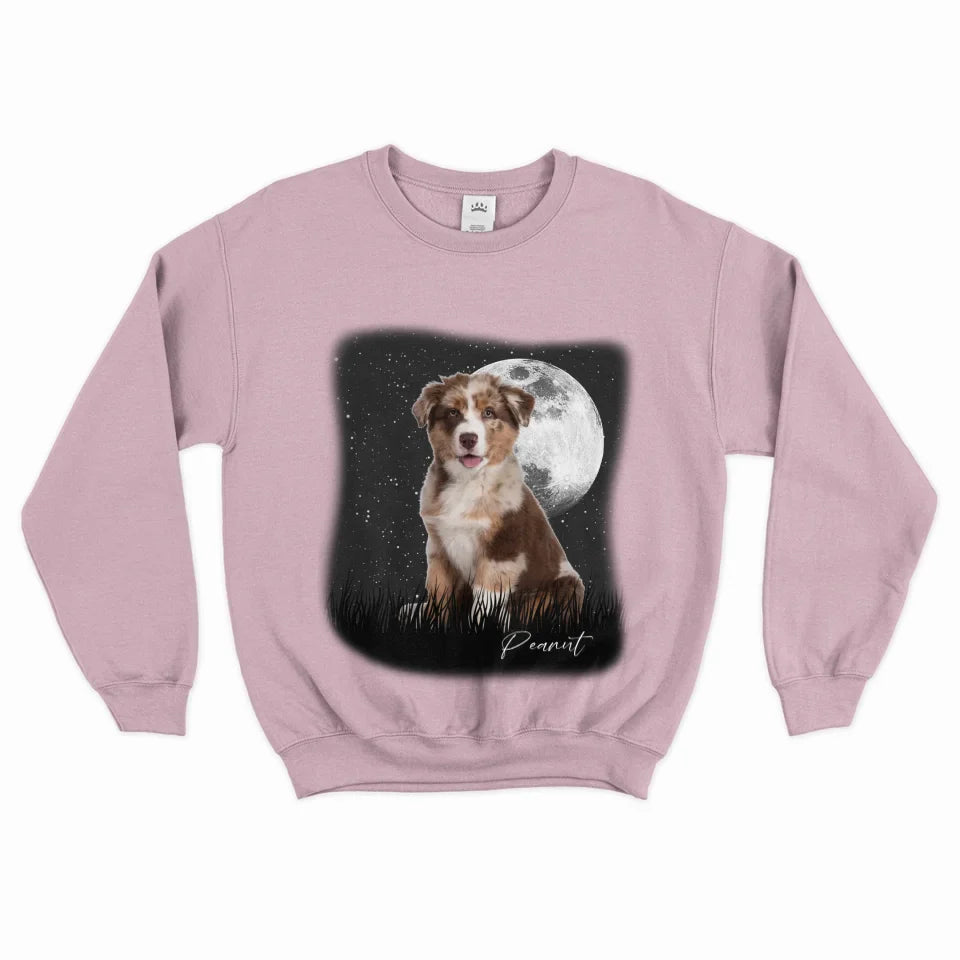 Vintage Style Full Moon Custom Pet Photo Sweatshirt