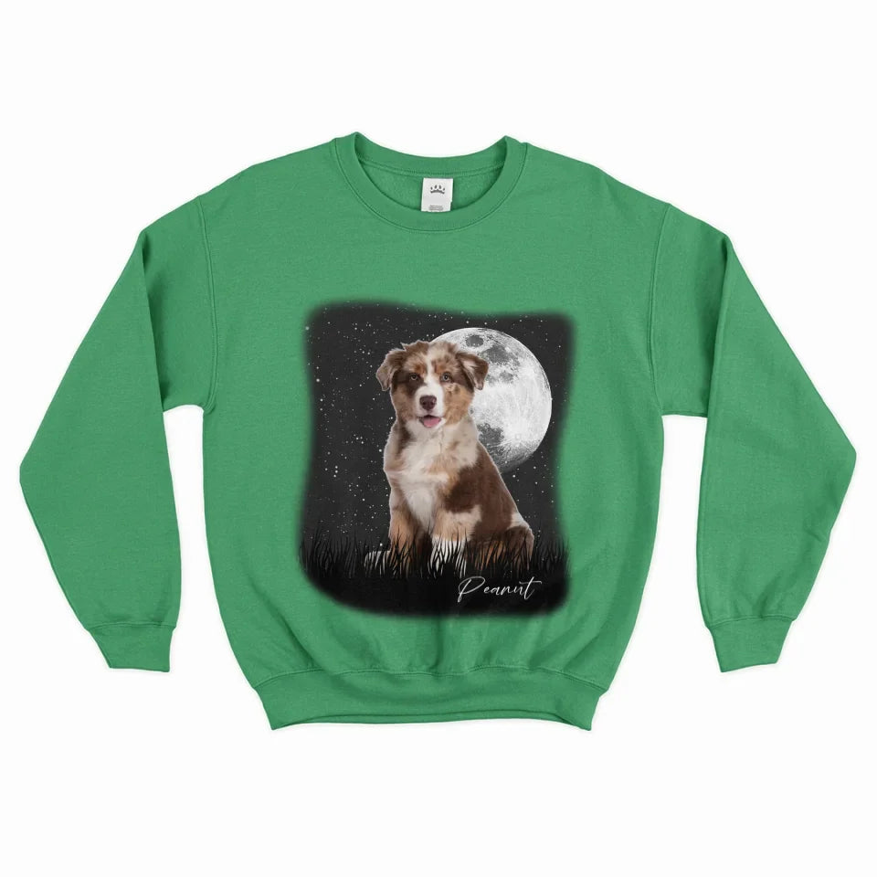 Vintage Style Full Moon Custom Pet Photo Sweatshirt