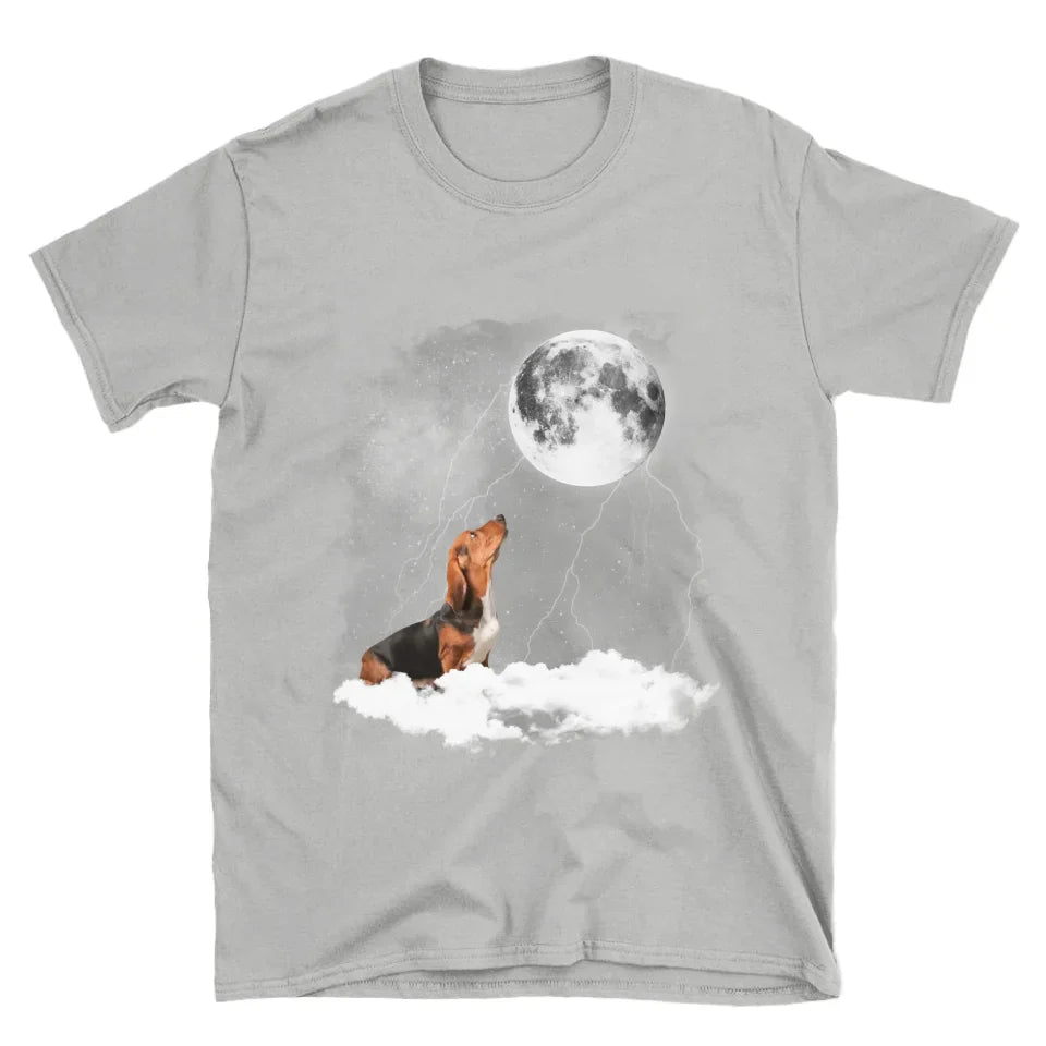 Custom Pet Photo Upload Cloudy Night T-Shirt