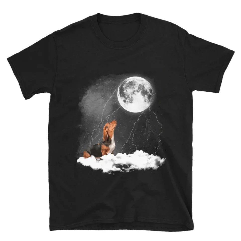 Custom Pet Photo Upload Cloudy Night T-Shirt