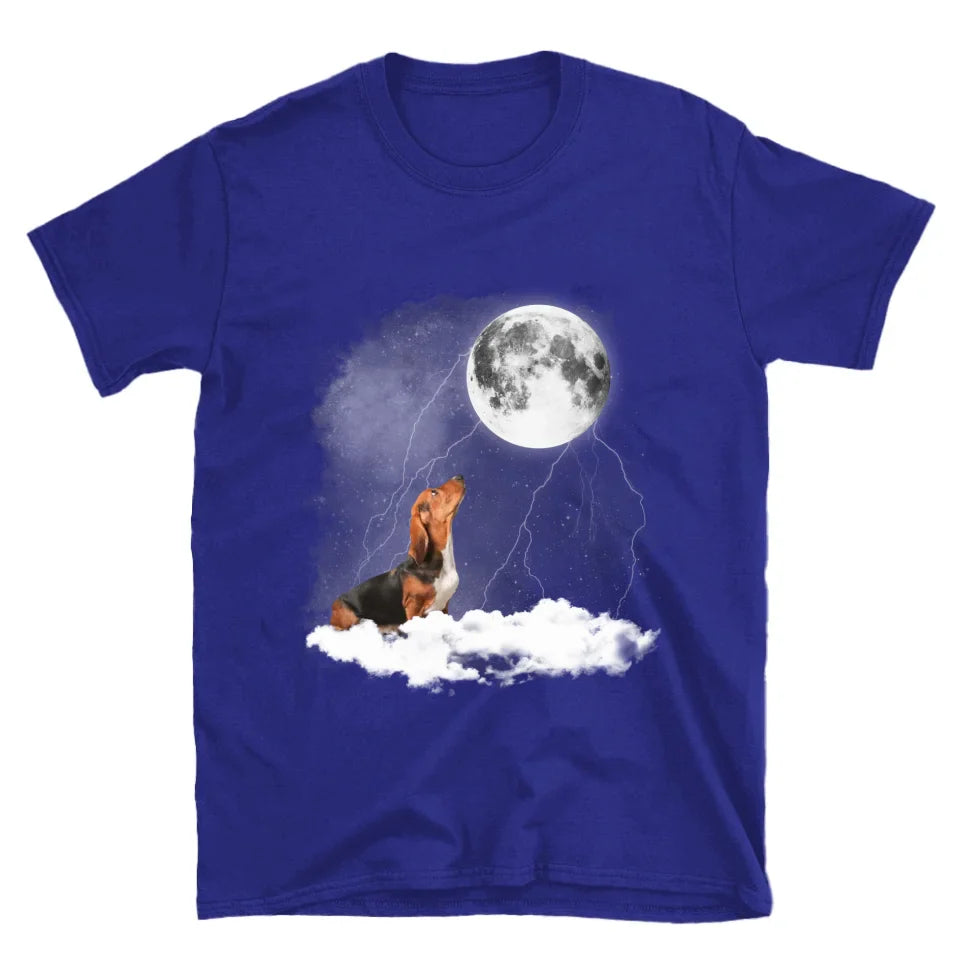 Custom Pet Photo Upload Cloudy Night T-Shirt