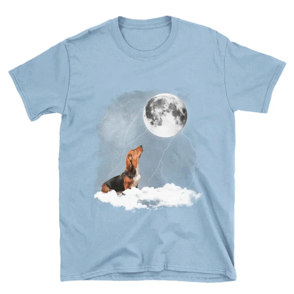 Custom Pet Photo Upload Cloudy Night T-Shirt