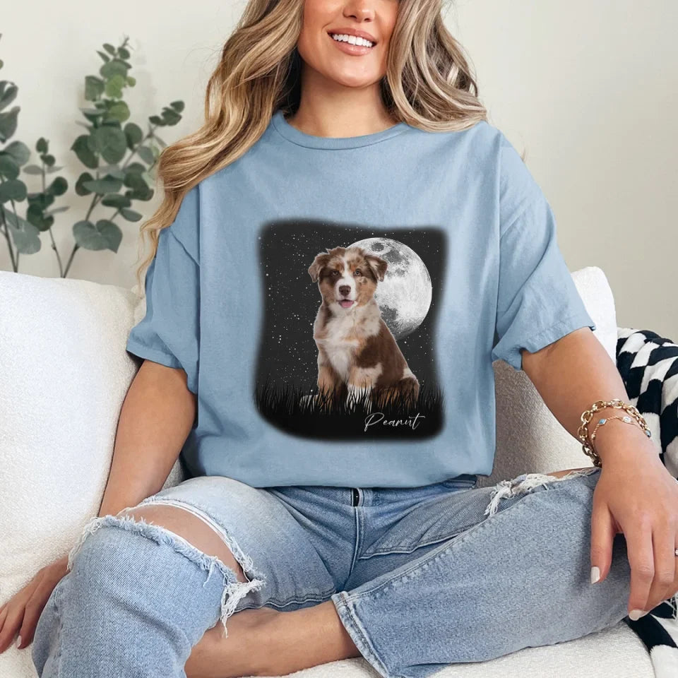 Full Moon Custom Pet Photo T-Shirt