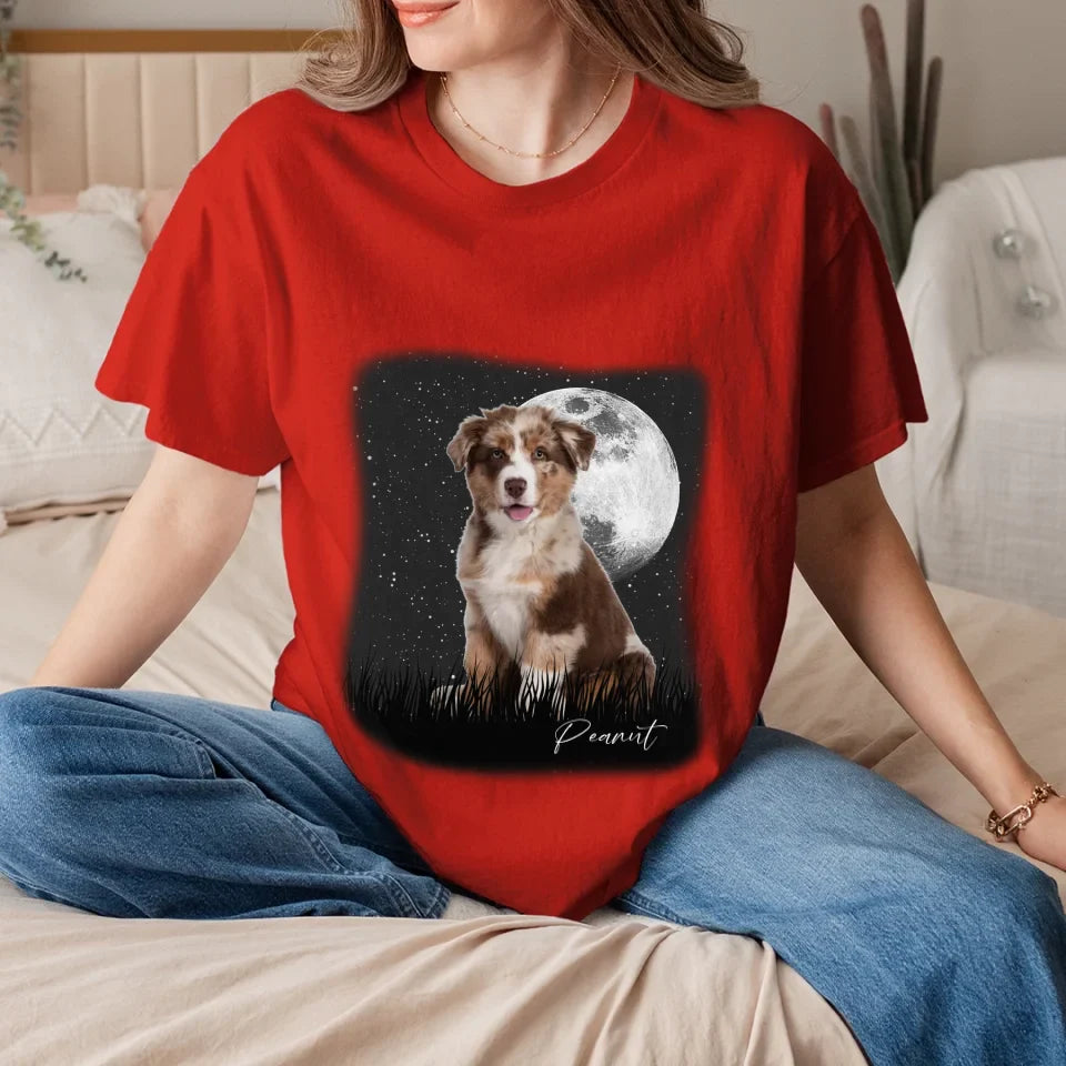 Full Moon Custom Pet Photo T-Shirt