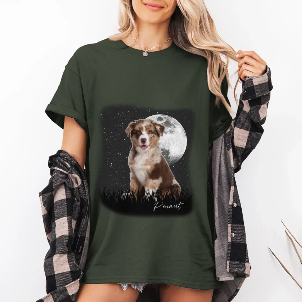 Full Moon Custom Pet Photo T-Shirt