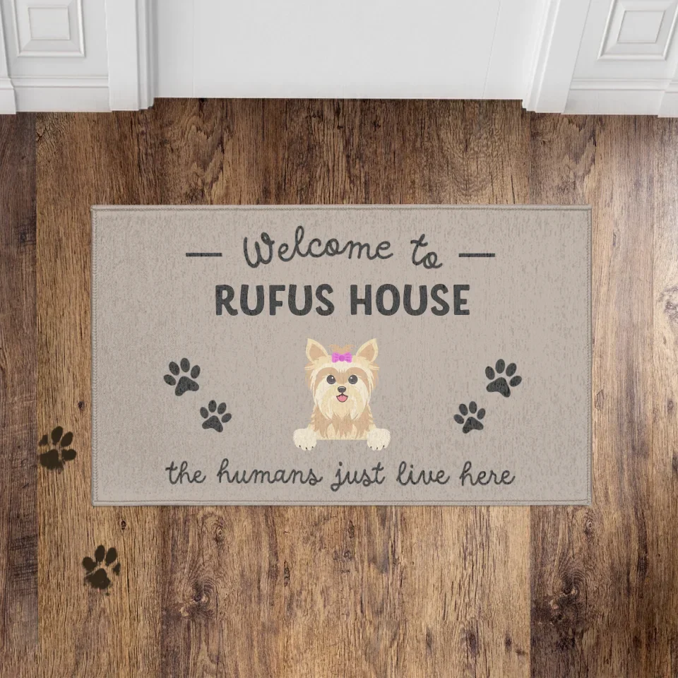 Personalized Welcome to Pet Name's House Custom Doormat