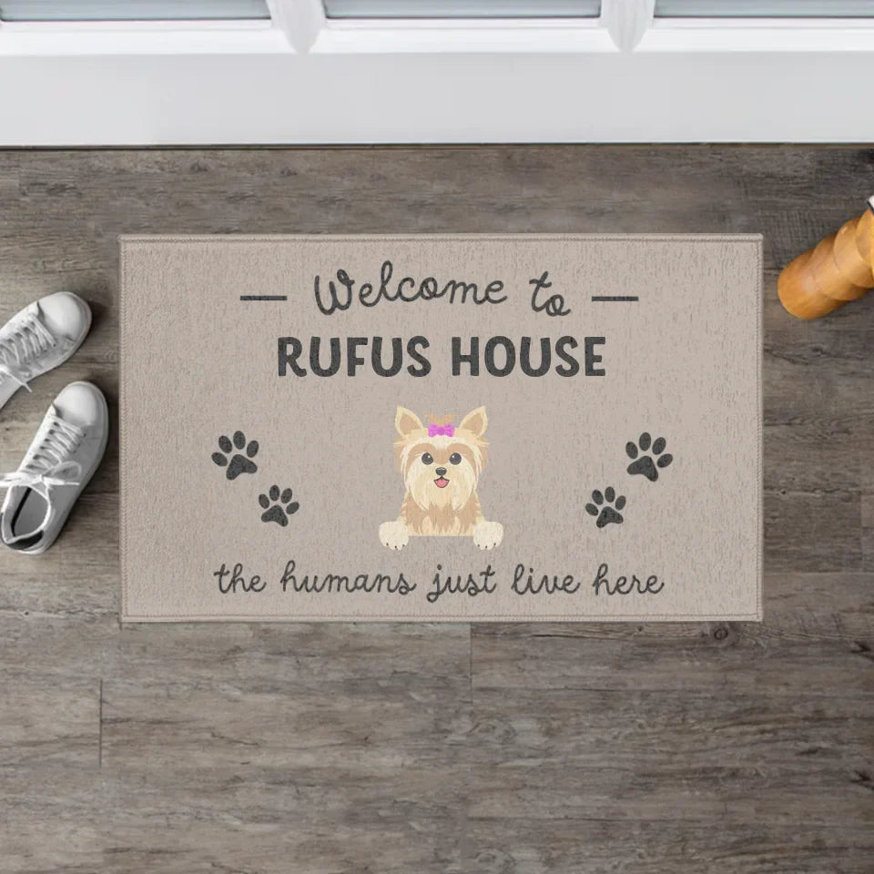 Personalized Welcome to Pet Name's House Custom Doormat