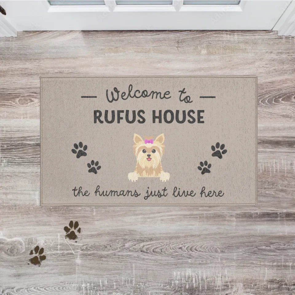 Personalized Welcome to Pet Name's House Custom Doormat