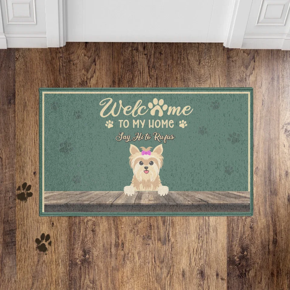 Personalized Welcome To My Home Pet Face Doormat