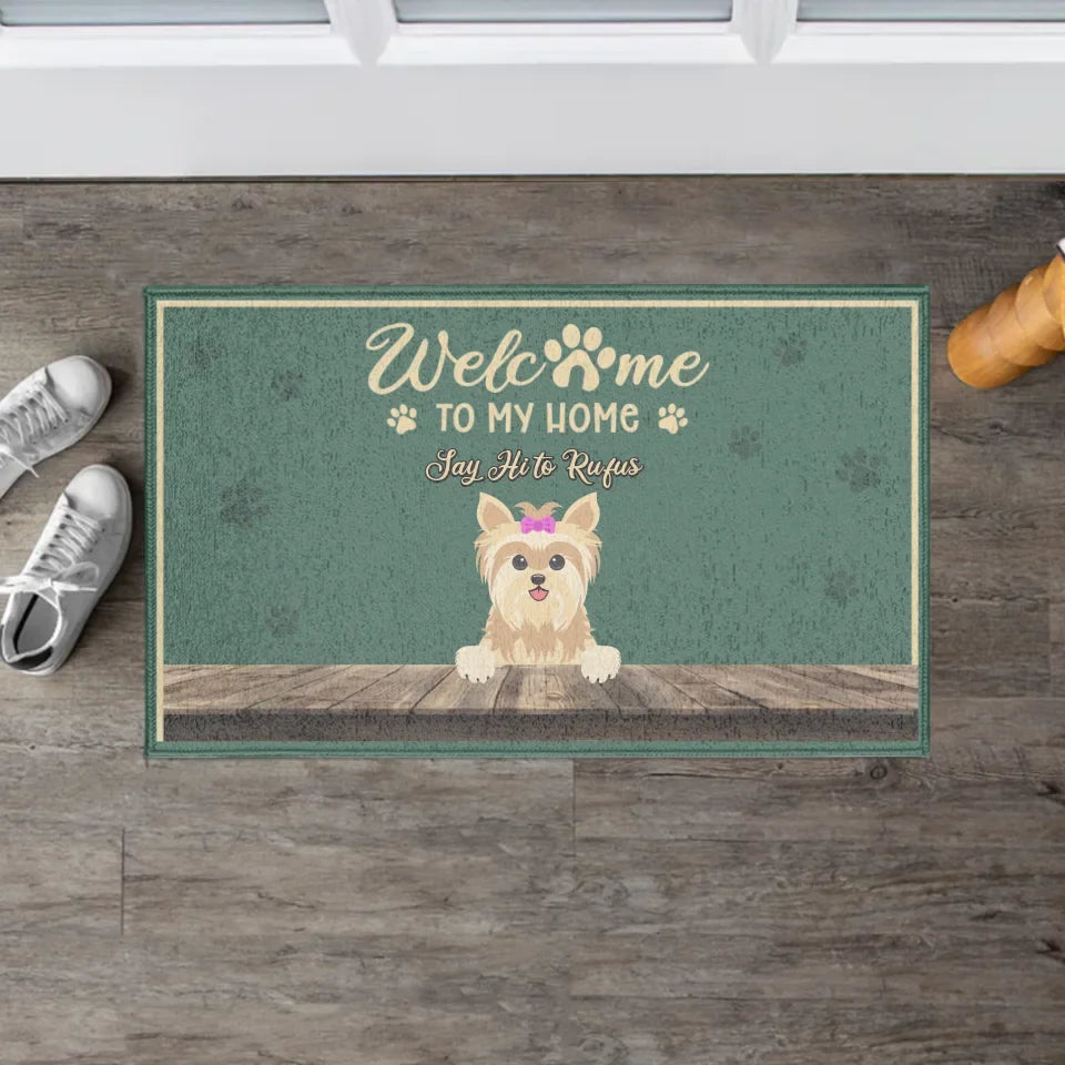 Personalized Welcome To My Home Pet Face Doormat