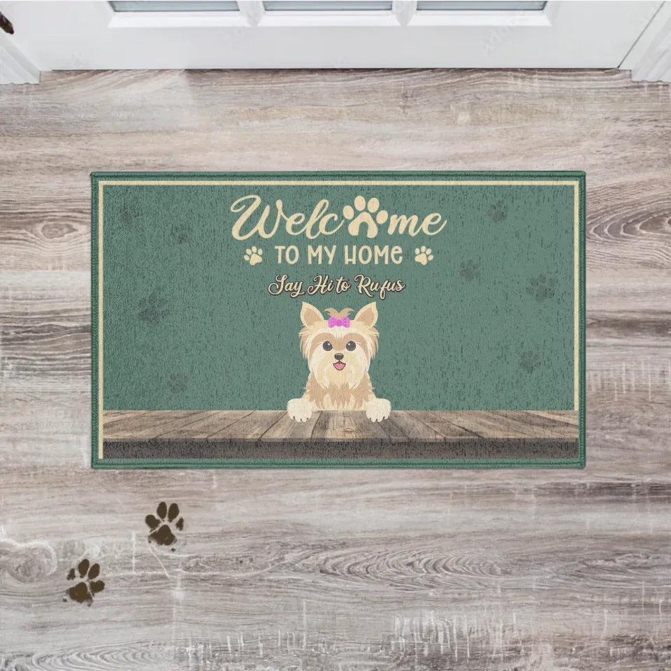 Personalized Welcome To My Home Pet Face Doormat