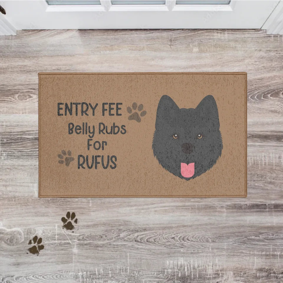 Personalized Custom Entry Fee Belly Rubs Doormat