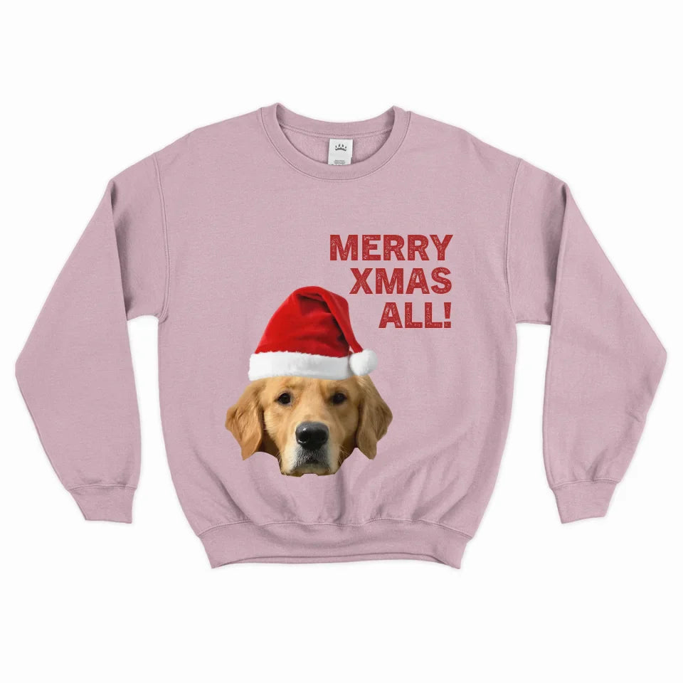 Personalized Merry Xmas Text and Photo Sweatshirt