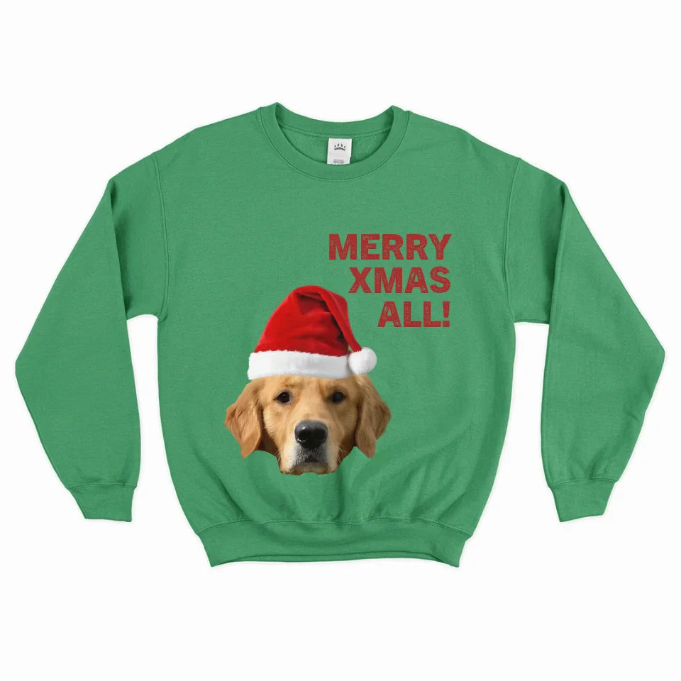 Personalized Merry Xmas Text and Photo Sweatshirt