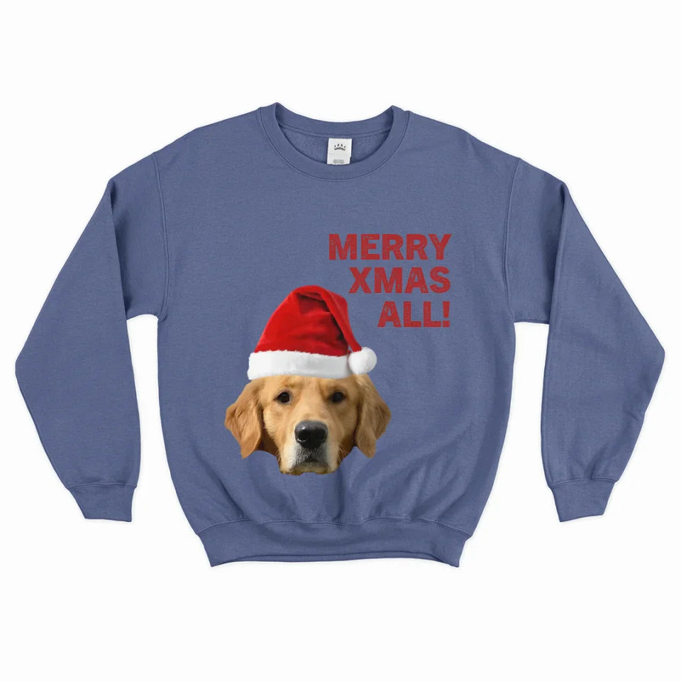 Personalized Merry Xmas Text and Photo Sweatshirt