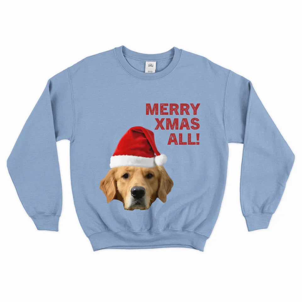 Personalized Merry Xmas Text and Photo Sweatshirt