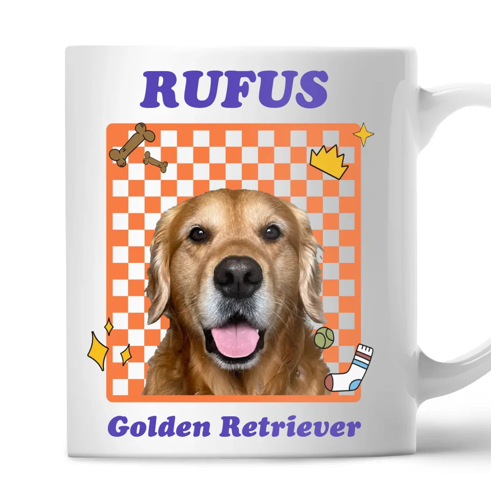 Personalized Checkered Pet Photo Mug