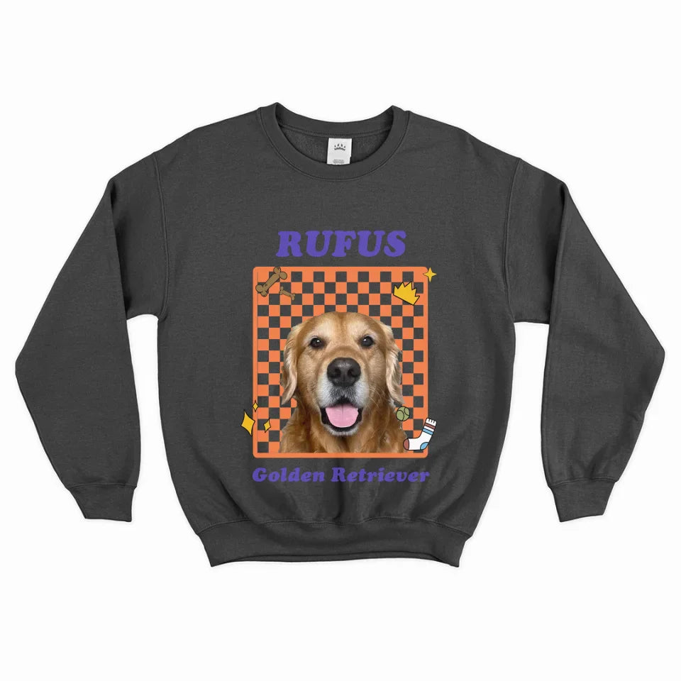 Personalized Checkered Pet Photo Sweatshirt