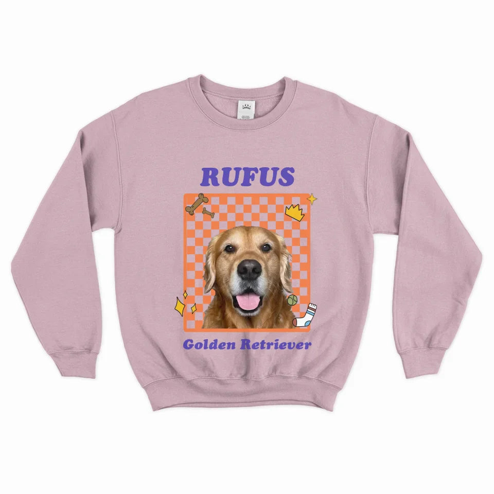 Personalized Checkered Pet Photo Sweatshirt
