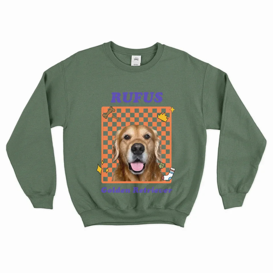 Personalized Checkered Pet Photo Sweatshirt